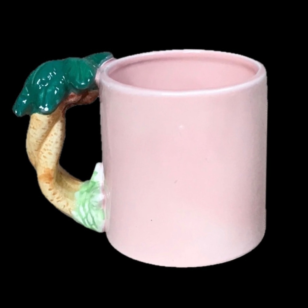 Vintage Palm Tree Peach Coffee Mug Cup Tropical Hawaiian Novelty Coastal Beach - Picture 3 of 9